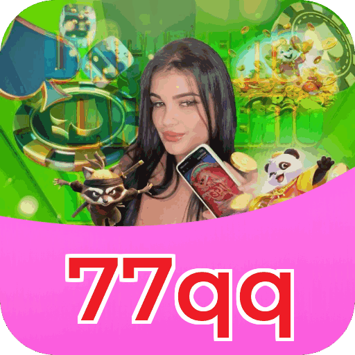 Interface do aplicativo 77qq mostrando jogos disponíveis no iOS e Android